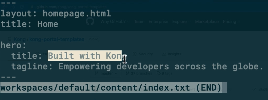 Kong Developer Portal CLI Workspace Content